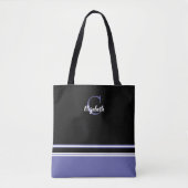 Niedlich-Modern-Monogramm-Name Erstschwarz Tasche (Vorderseite)