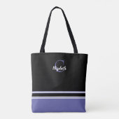 Niedlich-Modern-Monogramm-Name Erstschwarz Tasche (Rückseite)