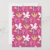 Niedlich-Modern-Pink-Dinosaurier 1. Geburtstag Einladung (Rückseite)