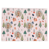 Niedlich Modern Pink Funny Christmas Foto Große Geschenktüte (Rückseite)