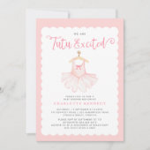 Niedlich Modern Pink Tutu Ballerina Ballet Girl Ba Einladung (Vorderseite)