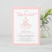 Niedlich Modern Pink Tutu Ballerina Ballet Girl Ba Einladung (Stehend Vorderseite)