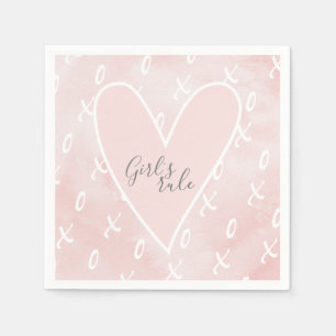 Niedlich Modern Pink Valentinstag Liebe Girly Serviette
