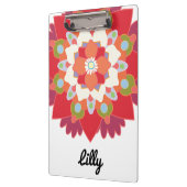Niedlich Modern Red Floral Lotus Mandala Personali Klemmbrett (Links)