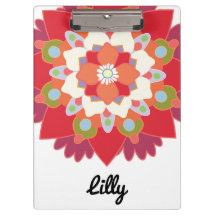 Niedlich Modern Red Floral Lotus Mandala Personali