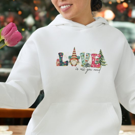 Niedlich Modern Red Green Stilschrift Weihnachten Hoodie