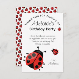 Niedlich Modern Red Ladybug Geburtstagsparty Danke