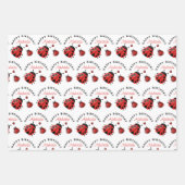 Niedlich Modern Red Ladybug Kids Geschenkpapier Set (Vorderseite)