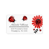 Niedlich Modern Red Ladybug Personalisiert Adressaufkleber (Vorne)
