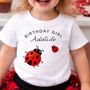 Niedlich Modern Red Ladybug Personalisiert Baby T-shirt
