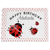 Niedlich Modern Red Ladybug Personalisiert Große Geschenktüte (Vorderseite)