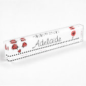 Niedlich Modern Red Ladybug Personalisiert Namensplakette