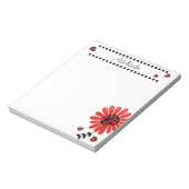 Niedlich Modern Red Ladybug Personalisiert Notizblock (Rotiert)