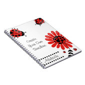 Niedlich Modern Red Ladybug Personalisiert Notizblock (Rechte Seite)