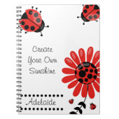 Niedlich Modern Red Ladybug Personalisiert Notizblock (Vorderseite)
