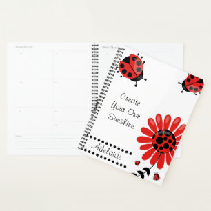 Niedlich Modern Red Ladybug Personalisiert Planer