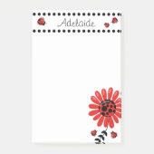Niedlich Modern Red Ladybug Personalisiert Post-it Klebezettel (Vorderseite)