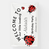 Niedlich Modern Red Lovebug Herzlich willkommen zu Banner (Vertikal)