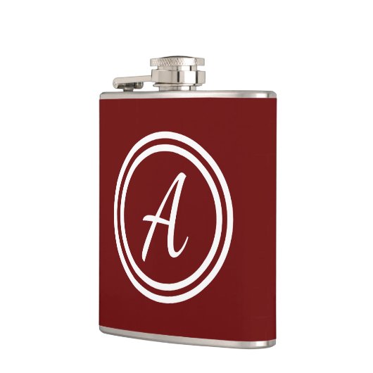 Niedlich Modern Red Monogram Initial Flachmann (Links)