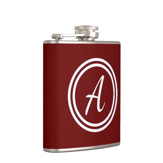 Niedlich Modern Red Monogram Initial Flachmann (Rechts)