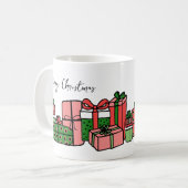 Niedlich Modern Red Pink Weihnachten Kaffeetasse (Vorderseite Links)