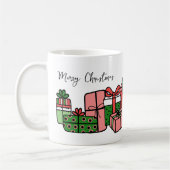 Niedlich Modern Red Pink Weihnachten Kaffeetasse (Links)