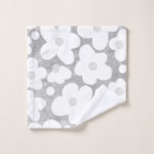 Niedlich-modern Retro Daisy Gray Badhandtuch Set (Waschlappen)