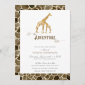 Niedlich Modern Safari Adventure Baby Shower Giraf Einladung (Vorne/Hinten)