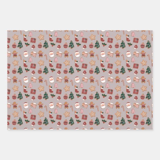 Niedlich Modern Scandi bauble Muster Weihnachten Geschenkpapier Set (Vorderseite 2)