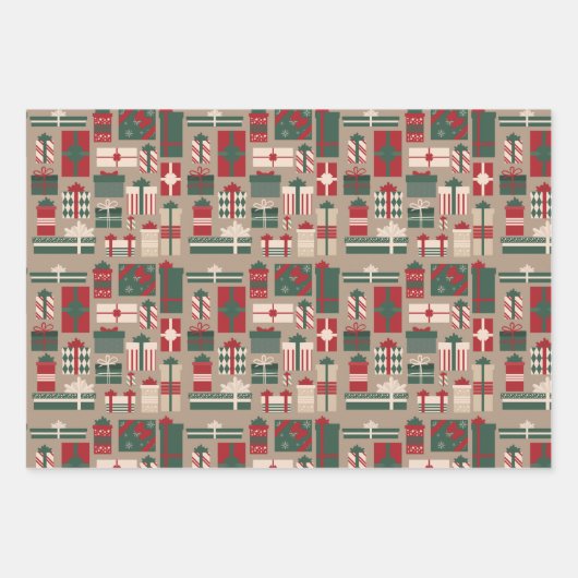 Niedlich Modern Scandi bauble Muster Weihnachten Geschenkpapier Set (Vorderseite)
