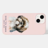 Niedlich Modern Shih Tzu Mama Personalisiert Case-Mate iPhone Hülle (Rückseite (Horizontal))