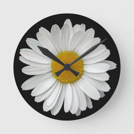 Niedlich Modern Simple Daisy Blume Runde Wanduhr (Vorderseite)