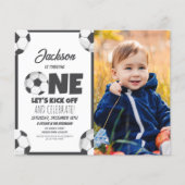 Niedlich Modern Soccer Budget Foto 1. Geburtstag (Vorderseite)