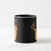 Niedlich Modern Tabby Cat Mama Schwarz Orange Cart Tasse (Zentrum)