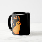 Niedlich Modern Tabby Cat Mama Schwarz Orange Cart Tasse (Vorderseite Links)