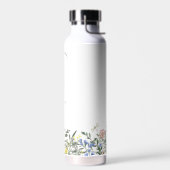 Niedlich, modern und blumenweiß und Lila Trinkflasche (Links)