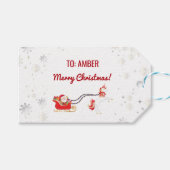 Niedlich Modern Unicorn Santa Personalisiert Name Geschenkanhänger (Vorderseite (Horizontal))