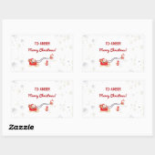 Niedlich Modern Unicorn Santa Personalisiert Name  Rechteckiger Aufkleber (Blatt)