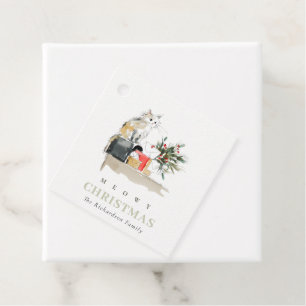 Niedlich Modern Watercolor Meowa Weihnachtsgeschen Geschenkanhänger