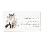 Niedlich Modern Watercolor Weihnachtskartonadresse (Vorne)