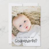 Niedlich modern Werden Sie meine Godeltern-Fotokar Einladung (Vorderseite)
