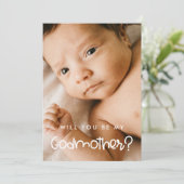 Niedlich modern Werden Sie meine Godmütterfotokart Einladung (Stehend Vorderseite)