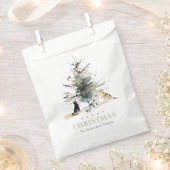 Niedlich Moderne Aquarellfarbe Weihnachtsbaumkatze Geschenktütchen (Ausgeschnitten)