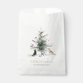 Niedlich Moderne Aquarellfarbe Weihnachtsbaumkatze Geschenktütchen (Vorderseite)