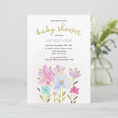 Niedlich Moderne Aquarellfarben Wildblume Illustra Einladung (Stehend Vorderseite)