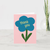 Niedlich Moderne Blume Blau und Rosa Dankeskarte (Vorderseite)