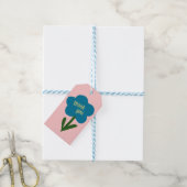 Niedlich Moderne Blume Blau und Rosa Vielen Dank Geschenkanhänger (Mit Garn)