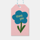 Niedlich Moderne Blume Blau und Rosa Vielen Dank Geschenkanhänger (Vorderseite)