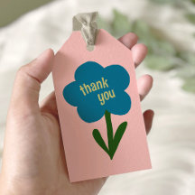 Niedlich Moderne Blume Blau und Rosa Vielen Dank