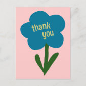 Niedlich Moderne Blume Blau und Rosa Vielen Dank Postkarte (Vorderseite)